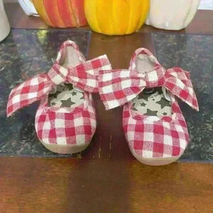 Livie & Luca Halley Red & White Gingham Mary Jane Shoes size 4